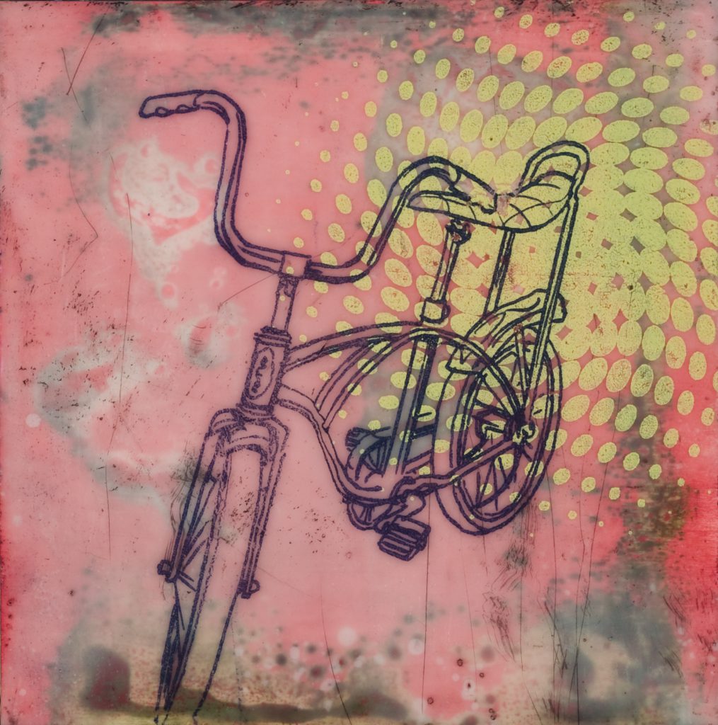 Stingray, 10" x 10" mixed media encaustic