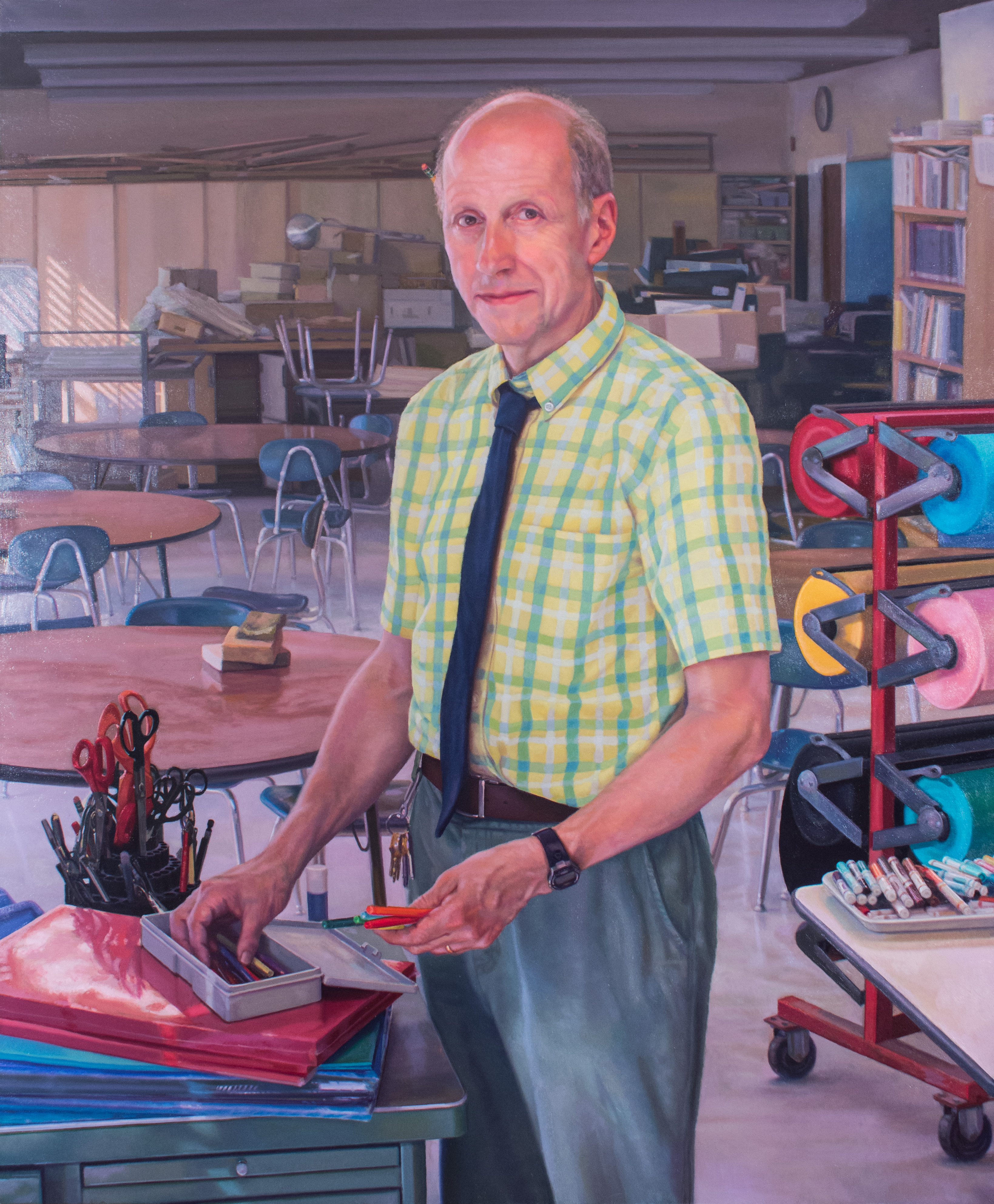Art Teacher, Al Coffill, 48" x 40" oil on linen