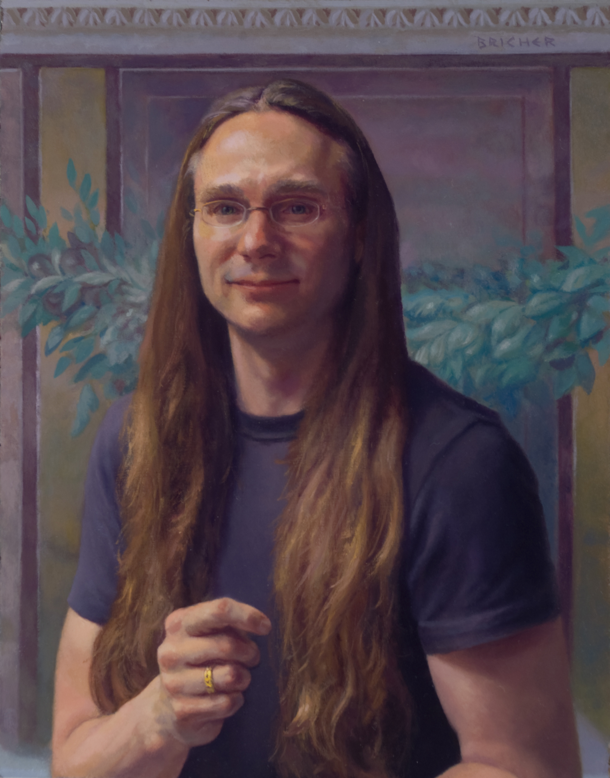 Self Portrait, 48" x 40" oil on panel